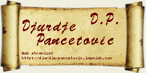 Đurđe Pančetović vizit kartica